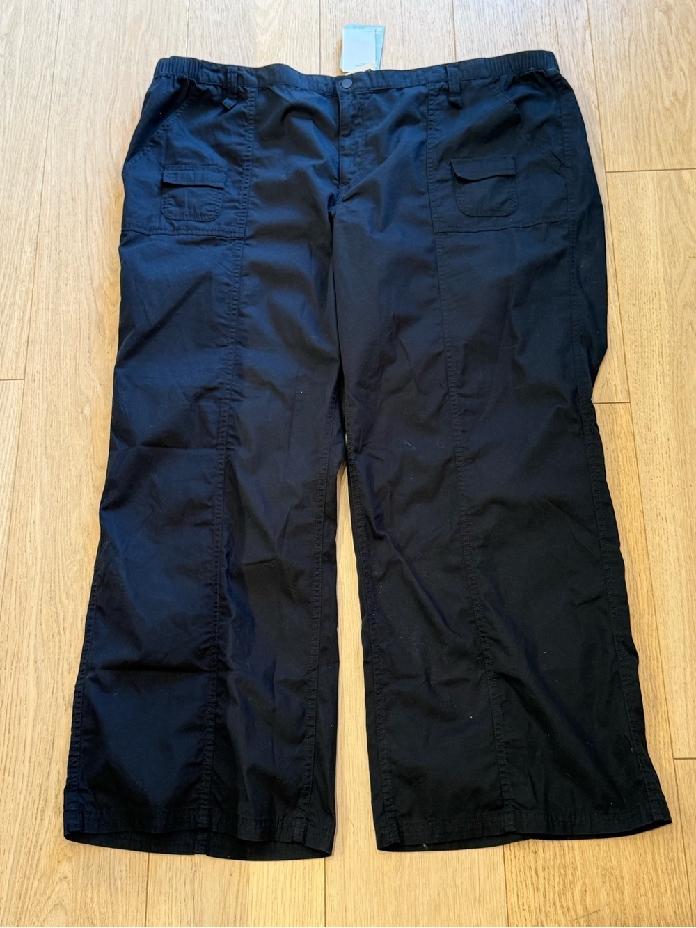 H&M Black Wide Leg Cargo Pants | NWT | Plus Size 24 (4XL) | 100% Cotton
